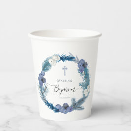 Blaukränzdesign | Winter Taufe Papiertasse Pappbecher