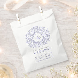 Blaukreisblatt-Monogramm-Hochzeit Geschenktütchen