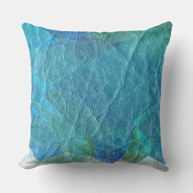 Blauleder Kissen (Vorderseite)