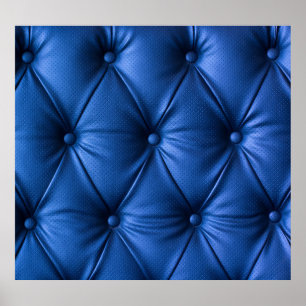 Blauledertextur: Luxuriöser Hintergrund Poster