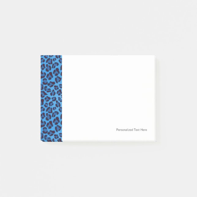 Blauleopartextur Post-it Klebezettel (Vorderseite)
