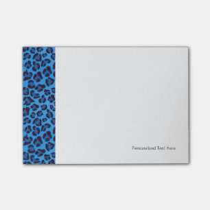 Blauleopartextur Post-it Klebezettel