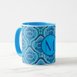 Bläulich - Gefiederte Paisley Tasse