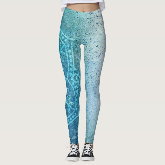 Blaumandala Leggings (Vorderseite)