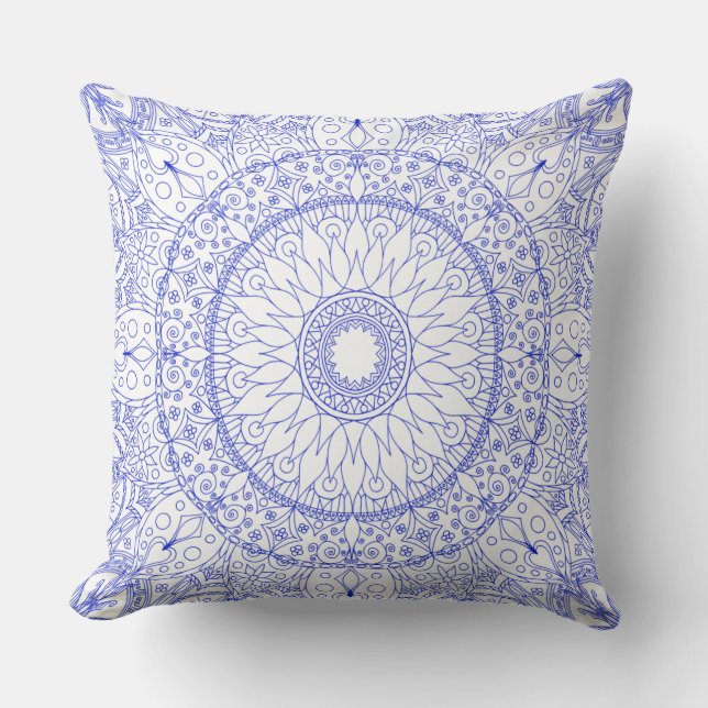Blaumandala Pillow Kissen (Vorderseite)