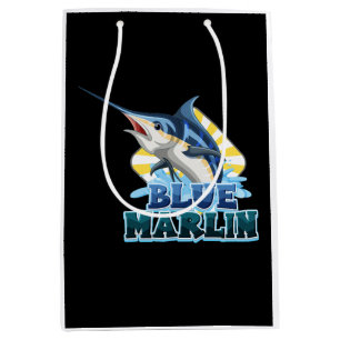 Blaumarlin-Fischhemd mit Kartonzeichen Mittlere Geschenktüte