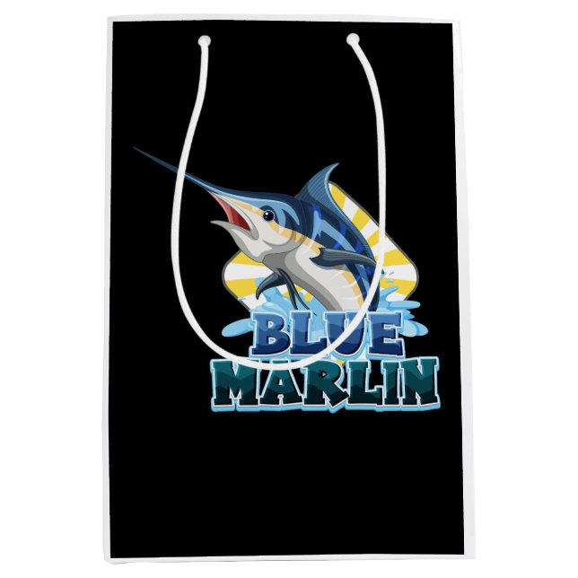Blaumarlin-Fischhemd mit Kartonzeichen Mittlere Geschenktüte (Vorderseite)