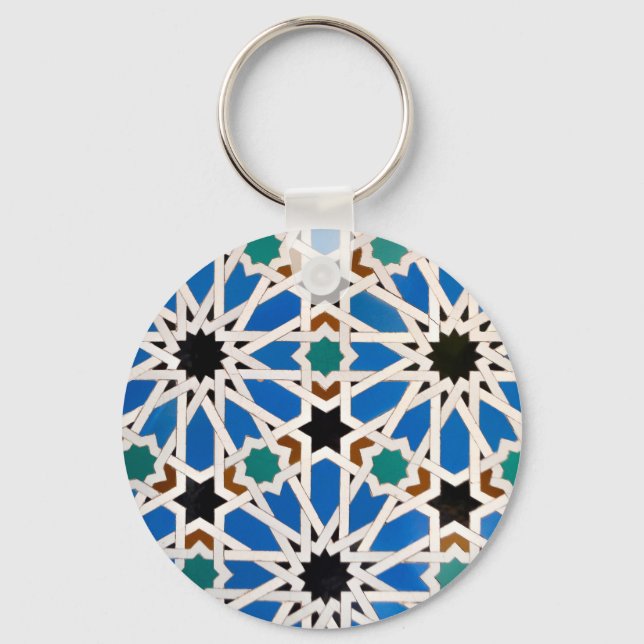 Blaumarokkanischer Mosaik-Schlüsselanhänger Schlüsselanhänger (Vorderseite)