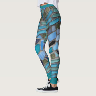 Blaumeer-Glas-Mosaik Leggings