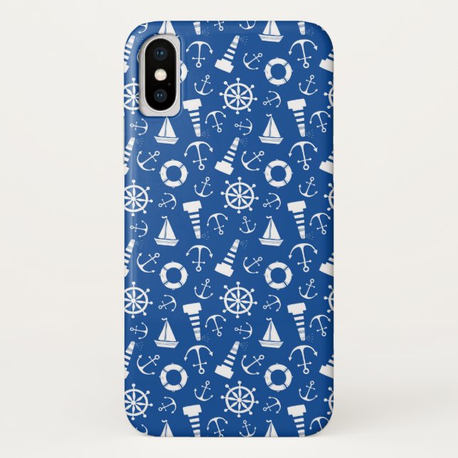 Blaumeermuster Case-Mate iPhone Hülle (Rückseite)