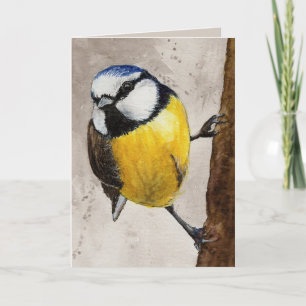 Blaumeise Aquarell Malerei Vogel Karte