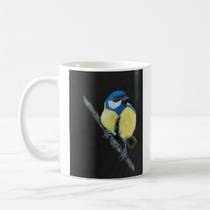 Blaumeise auf Ast Kunst-Mokkatasse Kaffeetasse