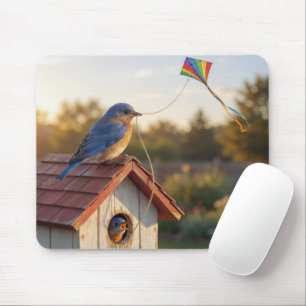 Blaumeise fliegt einen Drachen Mousepad