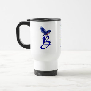 Blaumeise-Monogramm Anfangsbuchstabe B Elegant Per Reisebecher