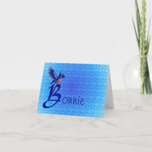 Blaumeise-Monogramm Anfangsbuchstabe B Personalisi