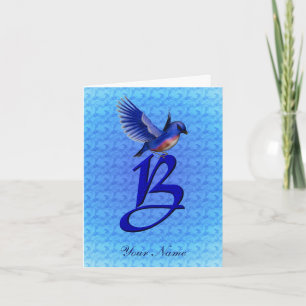 Blaumeise-Monogramm Anfangsbuchstabe B Personalisi