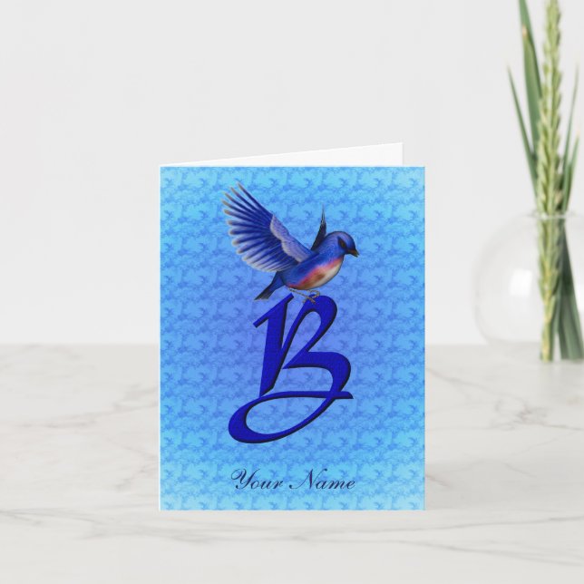 Blaumeise-Monogramm Anfangsbuchstabe B Personalisi (Vorderseite)