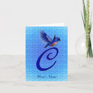 Blaumeise-Monogramm Anfangsbuchstabe C Personalisi