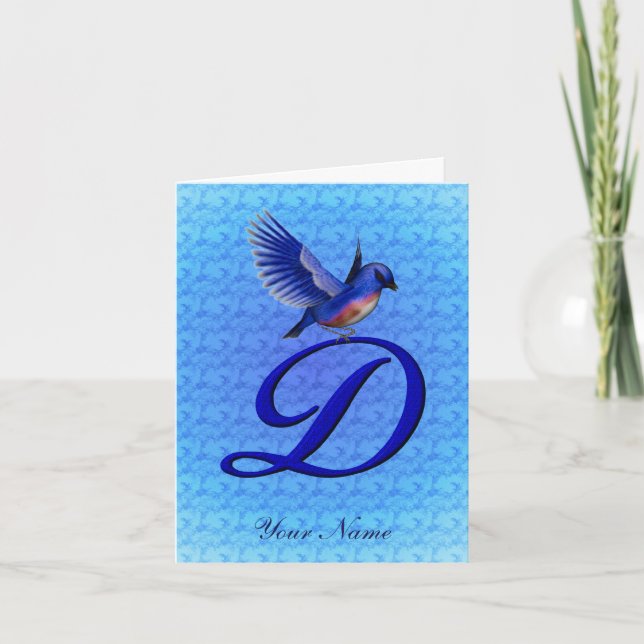Blaumeise-Monogramm Anfangsbuchstabe D Personalisi (Vorderseite)