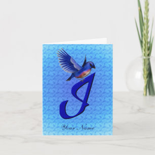 Blaumeise-Monogramm Anfangsbuchstabe I Personalisi