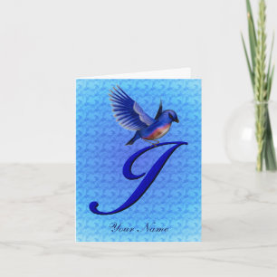 Blaumeise Monogramm Anfangsbuchstabe J Personalisi
