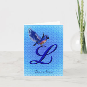 Blaumeise-Monogramm Anfangsbuchstabe L Personalisi