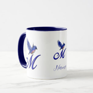 Blaumeise Monogramm Anfangsbuchstabe M Elegant Per Tasse