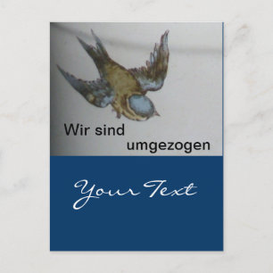 Blaumeise-umzug-postkarte Postkarte