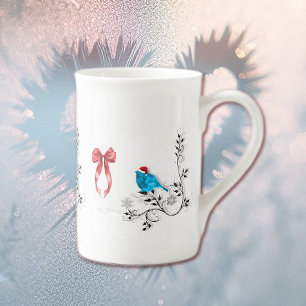 Blaumeise zu Weihnachten Prozellantasse