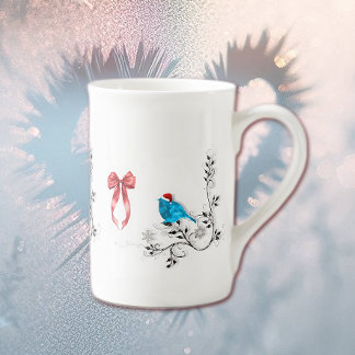Blaumeise zu Weihnachten Prozellantasse