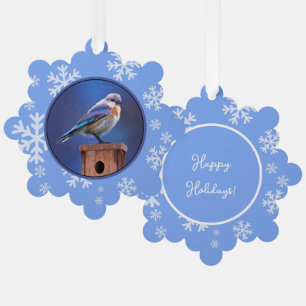 Blaumeisen (Weibchen) Malerei - Originale Vogelkun Ornament Karte