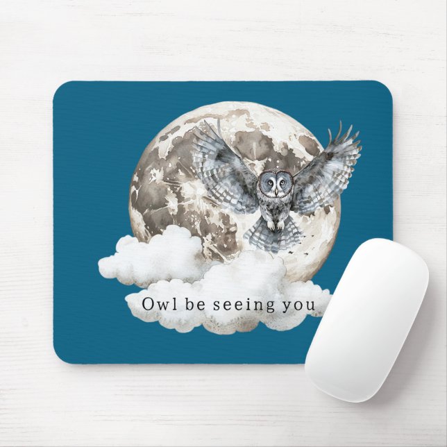 Blaumond-Eule-wird-sich-wiedersehen Mousepad (Mit Mouse)