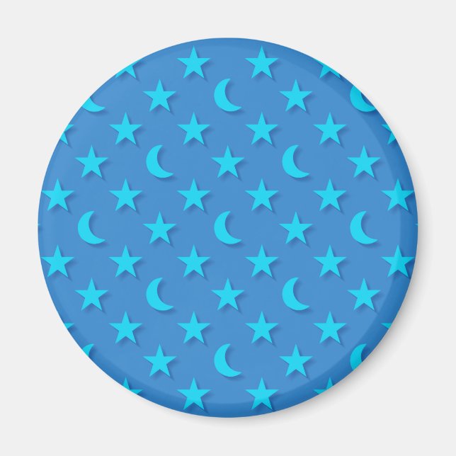 Blaumonde und Sternmuster Magnet (Vorne)