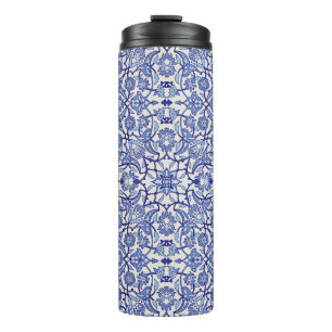Blaumosaik der marokkanischen Blume aus Andalusien Thermosbecher