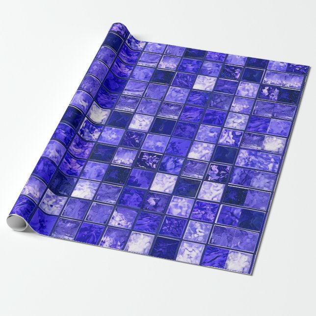 Blaumosaikmuster Geschenkpapier (Ungerollt)