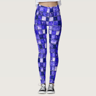 Blaumosaikmuster Leggings