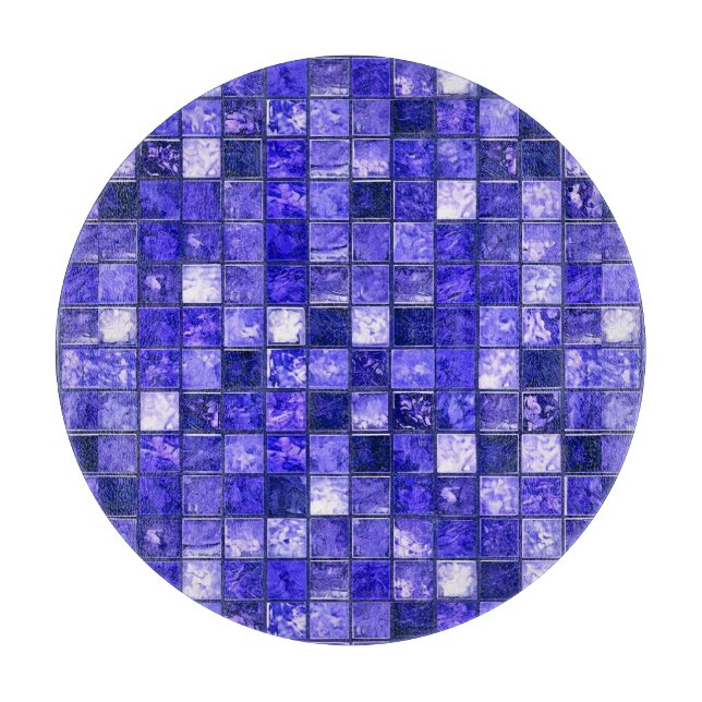 Blaumosaikmuster Schneidebrett (Vorderseite)