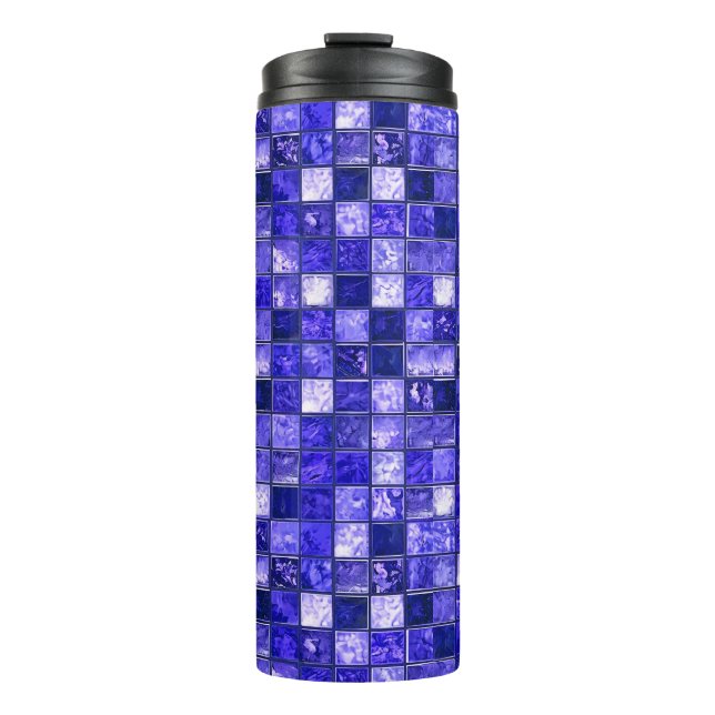 Blaumosaikmuster Thermosbecher (Vorderseite)