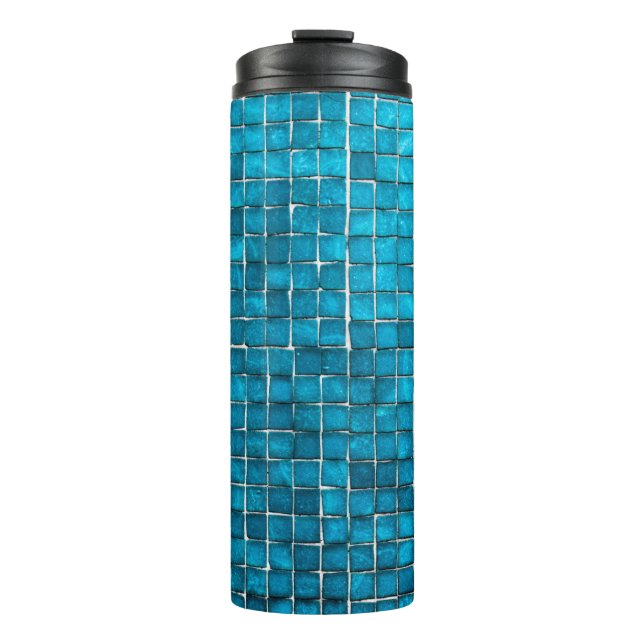 Blaumosaikmuster Thermosbecher (Vorderseite)