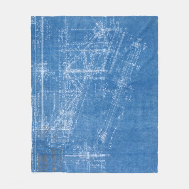 Blaumuster-Struktur-Architektur Gebäude bl Fleecedecke (Vorderseite)