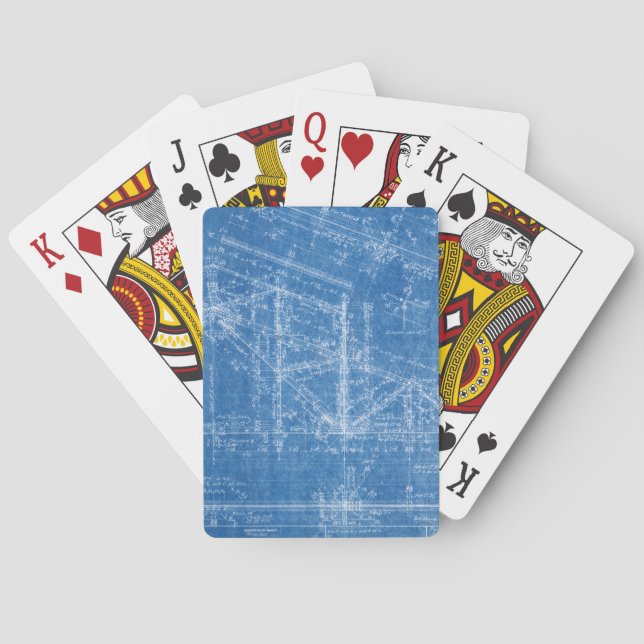 Blaumuster-Struktur-Architektur Gebäude bl Spielkarten (Rückseite)