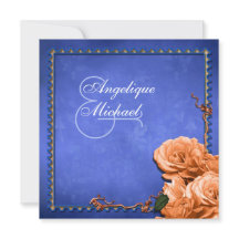 Blauorange Hochzeit Vintage Rose
