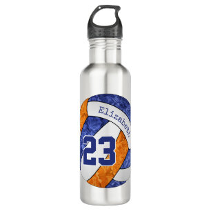Blauorange Volleyball Mannschaftsfarbennadel Edelstahlflasche