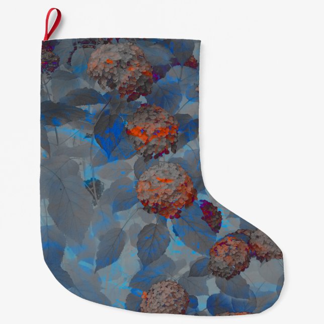 Blauorangefarbene Blume Großer Weihnachtsstrumpf (Vorderseite)