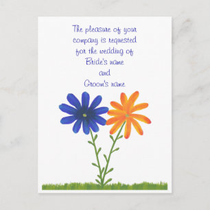 Blauorangefarbene Blume Hochzeitsreise Postkarten