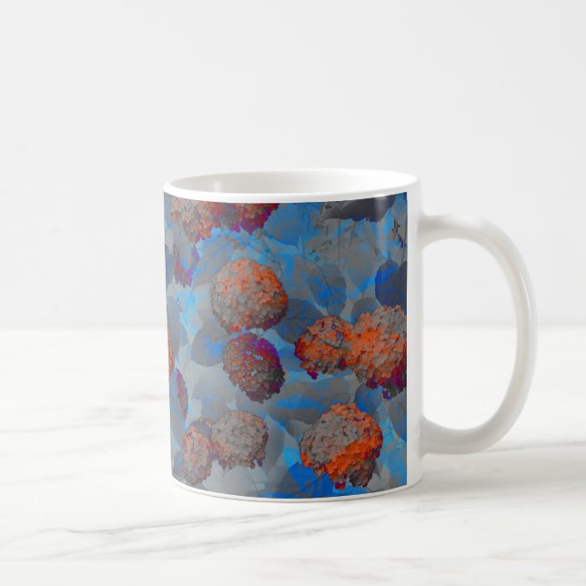 Blauorangefarbene Blume Kaffeetasse (Rechts)