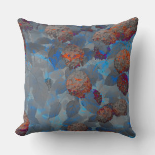Blauorangefarbene Blume Kissen