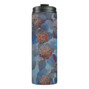 Blauorangefarbene Blume Thermosbecher