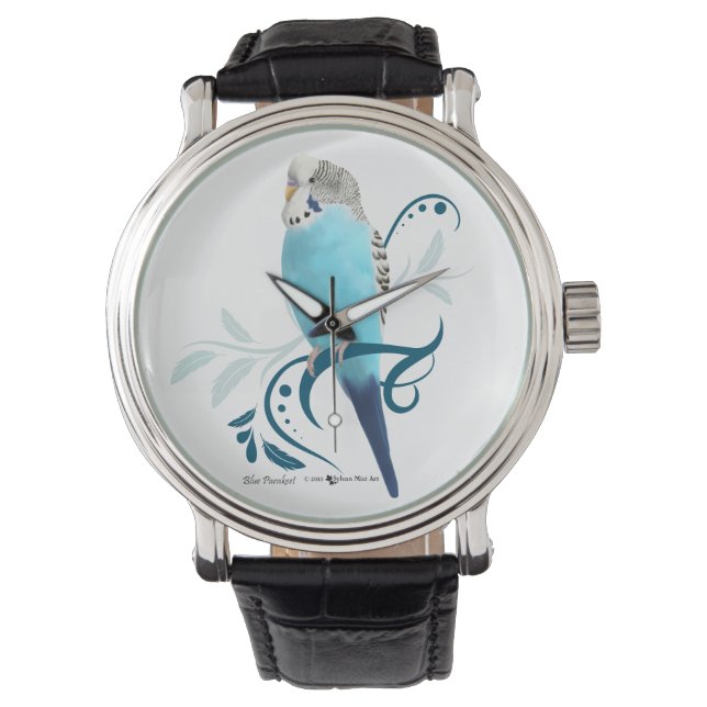 Blauparakeet Armbanduhr (Vorderseite)