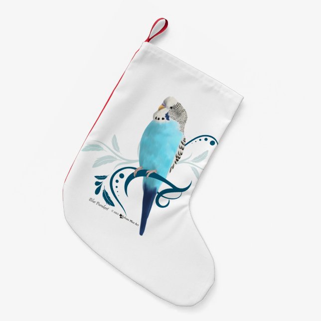 Blauparakeet Kleiner Weihnachtsstrumpf (Vorderansicht (hängend))
